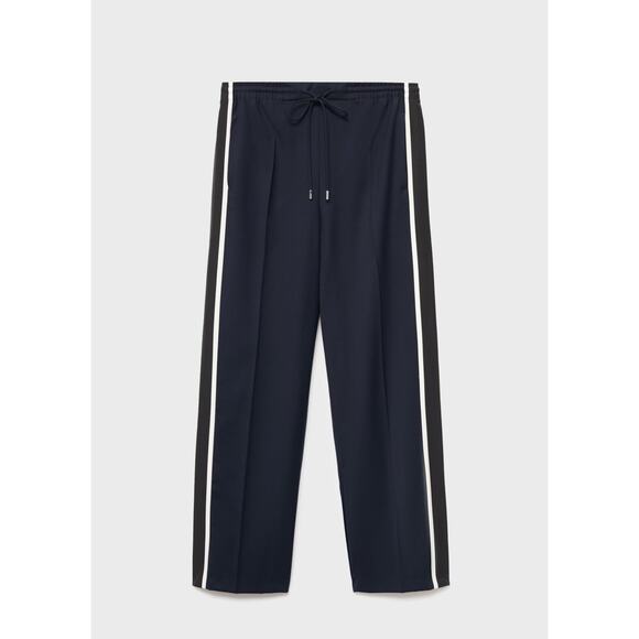 MANGO Contrast Stripe Straight Pants Navy - XXS - Picture 5 of 7